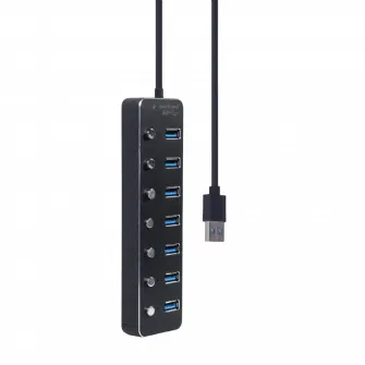 USB-концентратор Gembird UHB-U3P7P-01, Чёрный