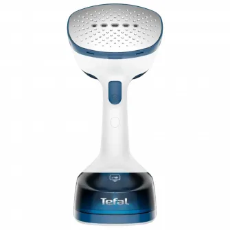 Aparat de calcat vertical cu abur Tefal Access Steam Easy DT7130E1, 1400 W, abur 25 g/ min, rezervor 150 ml, incalzire rapida 15 secunde, cablu electric 2.6 m, alb/ albastru