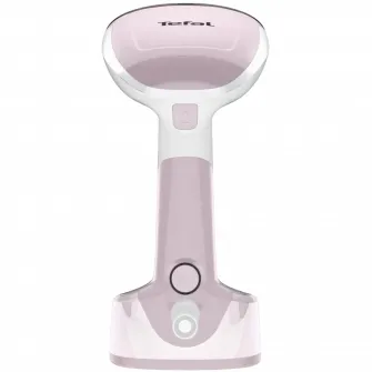 Aparat de calcat vertical cu abur Tefal Access Steam Pocket DT3050E1, 1300 W, abur variabil 20 g/min, Oprire automata, husa pentru transport, alb & roz