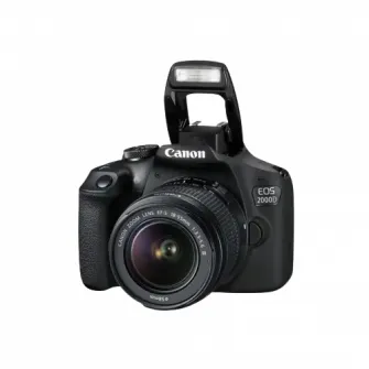 Aparat foto DSLR Canon EOS 2000D + EF-S 18-55 DC III, Negru