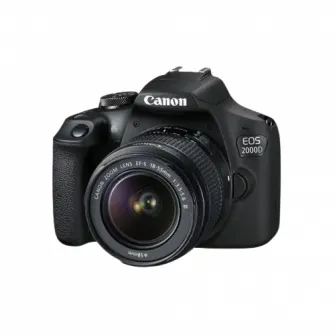 Aparat foto DSLR Canon EOS 2000D + EF-S 18-55 DC III, Negru