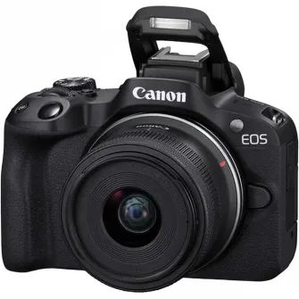 Aparat foto Mirrorless Canon EOS R50, 24.2MP, 4K + Obiectiv 18-45mm, Negru