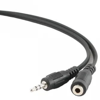 Аудиокабель Cablexpert CCA-423, 3.5mm 3-pin (F) - 3.5mm 3-pin (M), 1,5м, Чёрный
