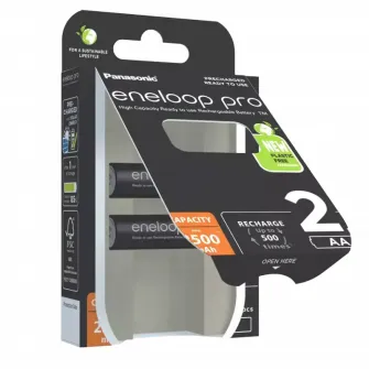 Baterii Panasonic BK-3HCDE/2CP, AA, 2500mAh, 2 buc.