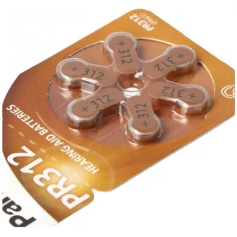 Button Cell Battery Panasonic Zinc Air , PR312 (PR41), 6pcs.