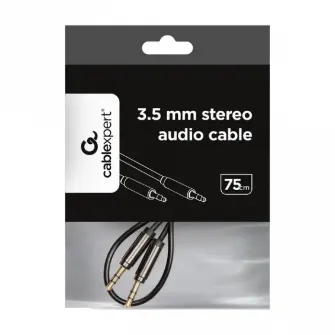 Аудио адаптер Cablexpert CCAP-444-0.75M, 3.5mm 3-pin (M) - 3.5mm 3-pin (M), 0,75м, Чёрный