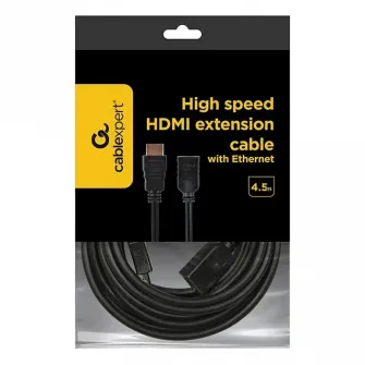 Cable HDMI male to HDMI female 4.5m Cablexpert male-female, V1.4, Black, CC-HDMI4X-15