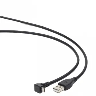 Cable Micro USB2.0, Micro B - AM, 1.8 m, Cablexpert, 90 degree bent connector, CCP-mUSB2-AMBM90-6