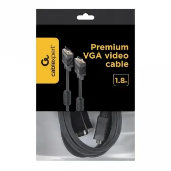 Cable VGA Premium 1.8m, HD15M/HD15M Black, Cablexpert, CC-PPVGA-6B