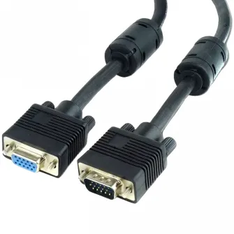 Cable VGA Premium Extension 3.0m, HD15M/HD15F Black, Cablexpert, w/2*ferrite core, CC-PPVGAX-10-B