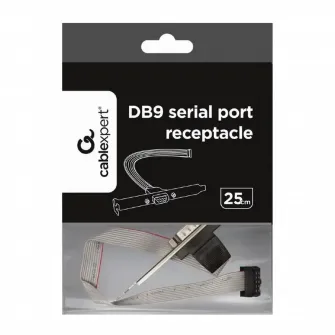 CableExpert CCDB9RECEPTACLE DB9 COM port receptacle on bracket housing, 25cm