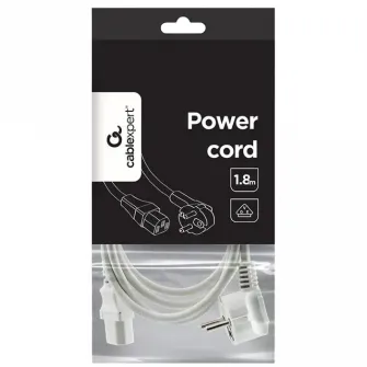 Cablu de alimentare Cablexpert PC-186W-VDE, 1,8m, Alb
