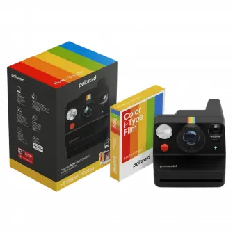 Camera Foto Polaroid Now+ Gen 3 + Color Film Bundle, Negru