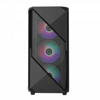 Компьютерный корпус Gamemax Revolt, Midi-Tower, Без блока питания, Чёрный