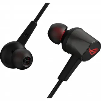 Casti gaming in-ear ASUS ROG Cetra II Core, difuzoare ASUS Essence din cauciuc cu silicon lichid (LSR), compatibile multiplatforma, 3.5mm, Negru