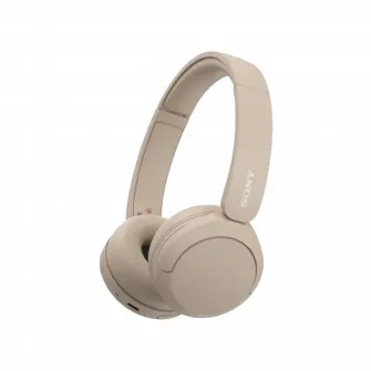 Casti On Ear Sony WH-CH520C, Wireless, Bluetooth, Microfon, Multipoint connection, Quick Charge, Autonomie 50 ore, Bej