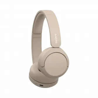 Casti On Ear Sony WH-CH520C, Wireless, Bluetooth, Microfon, Multipoint connection, Quick Charge, Autonomie 50 ore, Bej