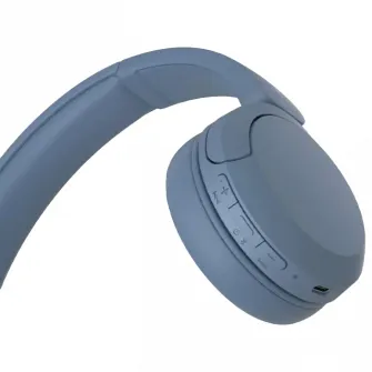 Casti On Ear Sony WH-CH520L, Wireless, Bluetooth, Microfon, Multipoint connection, Quick Charge, Autonomie 50 ore, Albastru