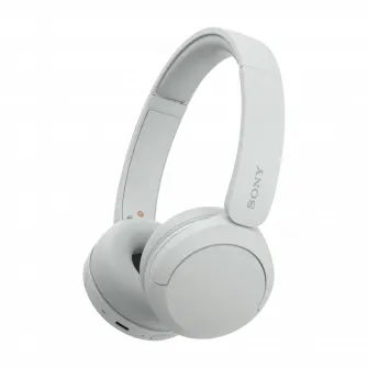 Casti On Ear Sony WH-CH520W, Wireless, Bluetooth, Microfon, Multipoint connection, Quick Charge, Autonomie 50 ore, Alb
