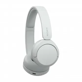 Casti On Ear Sony WH-CH520W, Wireless, Bluetooth, Microfon, Multipoint connection, Quick Charge, Autonomie 50 ore, Alb