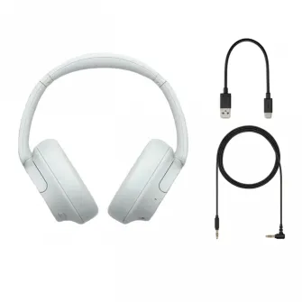 Casti Over the Ear Sony WH-CH720NW, Noise Cancelling, Wireless, Bluetooth, Microfon, Multipoint connection, Quick Charge, Autonomie 35 ore, Alb
