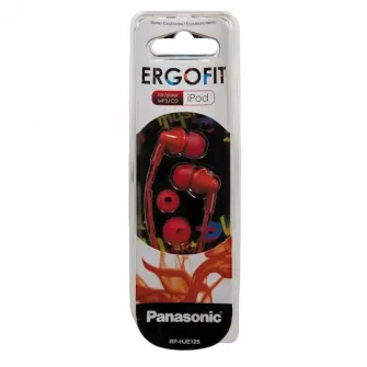 Casti pentru telefoane mobile Panasonic RP-HJE125E, Cu fir, Rosu