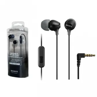 Casti pentru telefoane mobile SONY MDR-EX15AP, Cu fir, Negru