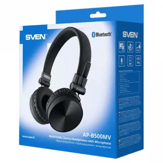Casti pentru telefoane mobile SVEN AP-B500MV, Bluetooth, Negru