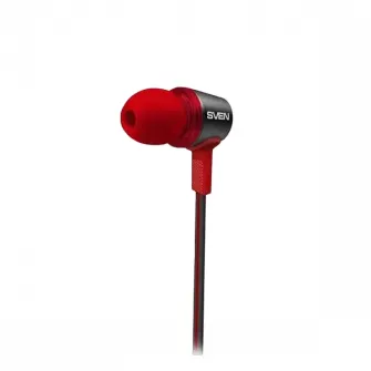 Casti pentru telefoane mobile SVEN E-190M, Cu fir, Negru/Rosu