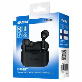Casti pentru telefoane mobile SVEN E-702BT, Fara fir, Negru
