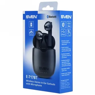 Casti pentru telefoane mobile SVEN E-717BT, Fara fir, Negru