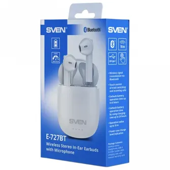 Casti pentru telefoane mobile SVEN E-727BT, Fara fir, Alb