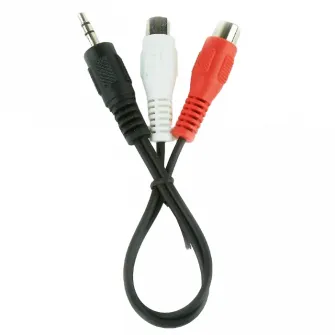 CCA-406 3.5mm stereo plug to 2 x phono sockets 0.2 meter cable, Cablexpert
