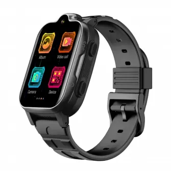 Ceas SmartWatch pentru copii Compatibil DIGI, Wonlex cu Functie Telefon (SIM), 4G, GPS, SOS, Apel Video, Functie Spion, Calculator, CT08 Negru