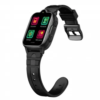 Ceas SmartWatch pentru copii Compatibil DIGI, Wonlex cu Functie Telefon (SIM), 4G, GPS, SOS, Apel Video, Functie Spion, Calculator, CT08 Negru