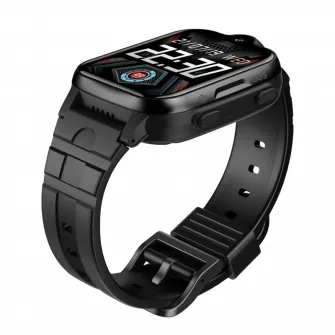 Ceas SmartWatch pentru copii Compatibil DIGI, Wonlex cu Functie Telefon (SIM), 4G, GPS, SOS, Apel Video, Functie Spion, Calculator, CT08 Negru