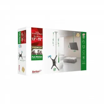 Ceiling Mount Barkan #039;#039;4500L#039;#039; White/Black 13-75 Full Motion, max.43kg, VESA mm: up to 600x400mm