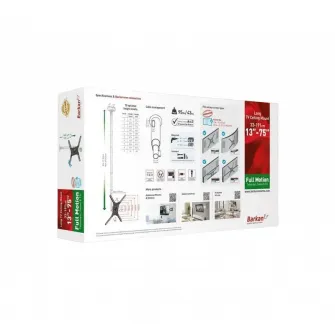 Ceiling Mount Barkan #039;#039;4500L#039;#039; White/Black 13-75 Full Motion, max.43kg, VESA mm: up to 600x400mm