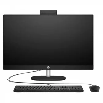 Computer All-in-One HP 24-cr0074ci, 24'', AMD Ryzen 5 7520U, 16GB/512GB, FreeDOS, Negru