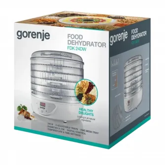 Deshidrator de fructe Gorenje FDK24DW, Alb