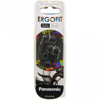 Earphones Panasonic RP-HJE125E-K Black, w/o Mic, 1 x mini-jack 3.5mm