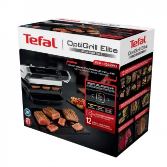 Электрический Гриль Tefal OptiGrill Elite, Серебристый