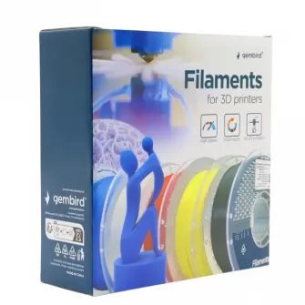 Filament pentru imprimanta 3D Gembird 3DP-ABS1.75HY-01-B, ABS, Albastru, 1.75 mm, 1kg