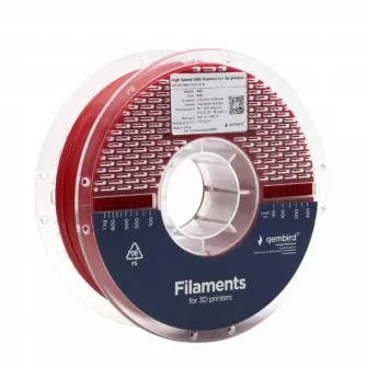 Filament pentru imprimanta 3D Gembird 3DP-ABS1.75HY-01-R, ABS, Rosu, 1.75 mm, 1kg