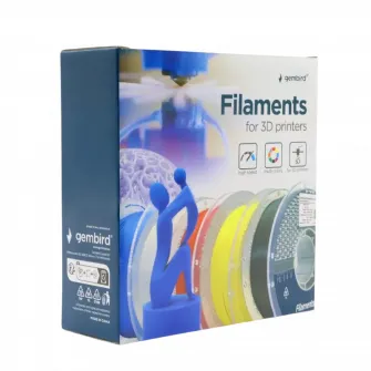 Filament pentru imprimanta 3D Gembird 3DP-ABS1.75HY-01-R, ABS, Rosu, 1.75 mm, 1kg