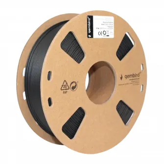 Filament pentru imprimanta 3D Gembird 3DP-PLA+1.75-02-BK, PLA+, Negru, 1.75 mm, 1kg