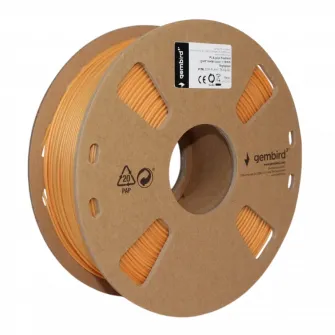 Filament pentru imprimanta 3D Gembird 3DP-PLA+1.75-02-GL, PLA+, Auriu, 1.75 mm, 1kg