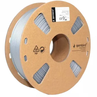 Filament pentru imprimanta 3D Gembird 3DP-PLA1.75-01-S, PLA, Argint, 1.75 mm, 1 kg