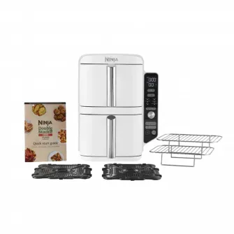 Friteuza cu aer cald Ninja Double Stack XL SL400EUWH, Alb