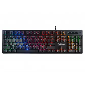 Gaming Keyboard Bloody B500N, Mecha-Like, Neon Glare, Game Mode, Water-Resistant, Black, USB